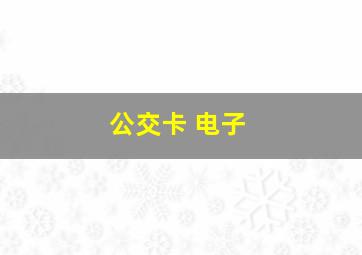 公交卡 电子